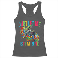 Autistic Dino Rex Driving Monster Truck Racerback Tank Top Autism Is My Superpower