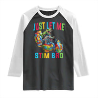 Autistic Dino Rex Driving Monster Truck Raglan Shirt Autism Is My Superpower