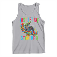 Autistic Dino Rex Driving Monster Truck Tank Top Autism Is My Superpower