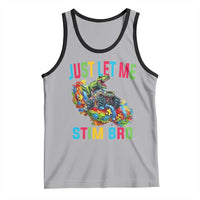 Autistic Dino Rex Driving Monster Truck Tank Top Autism Is My Superpower