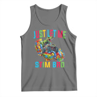 Autistic Dino Rex Driving Monster Truck Tank Top Autism Is My Superpower