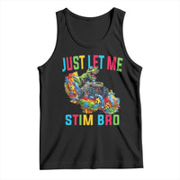 Autistic Dino Rex Driving Monster Truck Tank Top Autism Is My Superpower