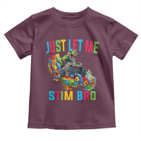 Autistic Dino Rex Driving Monster Truck Toddler T Shirt Autism Is My Superpower