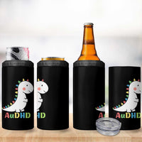 Cute Dinosaur AuDHD 4 in 1 Can Cooler Tumbler ADHD Awareness