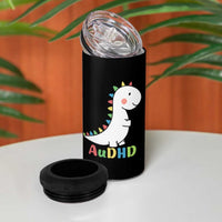 Cute Dinosaur AuDHD 4 in 1 Can Cooler Tumbler ADHD Awareness