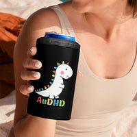 Cute Dinosaur AuDHD 4 in 1 Can Cooler Tumbler ADHD Awareness