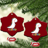 Cute Dinosaur AuDHD Ceramic Ornament ADHD Awareness - Wonder Print Shop