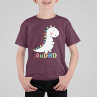Cute Dinosaur AuDHD T Shirt For Kid ADHD Awareness