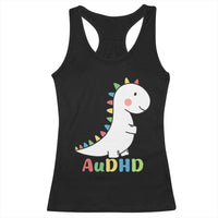 Cute Dinosaur AuDHD Racerback Tank Top ADHD Awareness