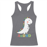 Cute Dinosaur AuDHD Racerback Tank Top ADHD Awareness