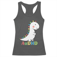Cute Dinosaur AuDHD Racerback Tank Top ADHD Awareness