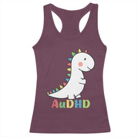 Cute Dinosaur AuDHD Racerback Tank Top ADHD Awareness