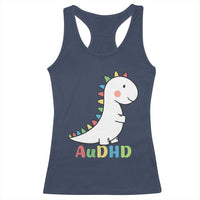 Cute Dinosaur AuDHD Racerback Tank Top ADHD Awareness