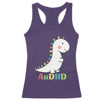 Cute Dinosaur AuDHD Racerback Tank Top ADHD Awareness