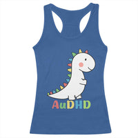 Cute Dinosaur AuDHD Racerback Tank Top ADHD Awareness