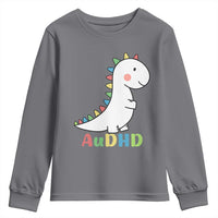 Cute Dinosaur AuDHD Youth Sweatshirt ADHD Awareness