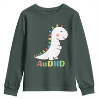 Cute Dinosaur AuDHD Youth Sweatshirt ADHD Awareness