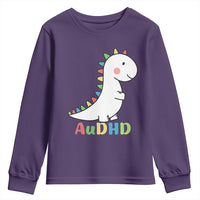 Cute Dinosaur AuDHD Youth Sweatshirt ADHD Awareness
