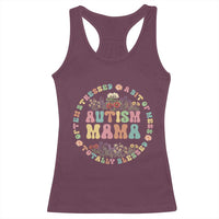 Autism Mama Racerback Tank Top Totally Blessed Often Stressed A Bit Of A Mess