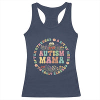 Autism Mama Racerback Tank Top Totally Blessed Often Stressed A Bit Of A Mess