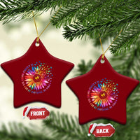 Be Kind Autism Awareness Ceramic Ornament Kindness Sunflower Tie Dye Puzzle - Wonder Print Shop