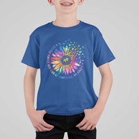 Be Kind Autism Awareness T Shirt For Kid Kindness Sunflower Tie Dye Puzzle