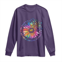 Be Kind Autism Awareness Long Sleeve Shirt Kindness Sunflower Tie Dye Puzzle