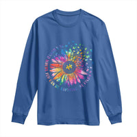 Be Kind Autism Awareness Long Sleeve Shirt Kindness Sunflower Tie Dye Puzzle