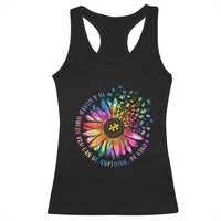 Be Kind Autism Awareness Racerback Tank Top Kindness Sunflower Tie Dye Puzzle