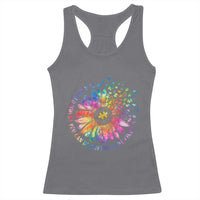 Be Kind Autism Awareness Racerback Tank Top Kindness Sunflower Tie Dye Puzzle