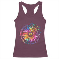 Be Kind Autism Awareness Racerback Tank Top Kindness Sunflower Tie Dye Puzzle