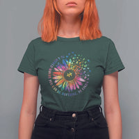 Be Kind Autism Awareness T Shirt For Women Kindness Sunflower Tie Dye Puzzle