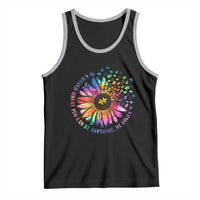 Be Kind Autism Awareness Tank Top Kindness Sunflower Tie Dye Puzzle