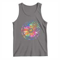 Be Kind Autism Awareness Tank Top Kindness Sunflower Tie Dye Puzzle
