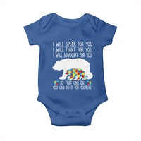 Autism Mama Bear Baby Onesie I Will Speak Fight Advocate For You