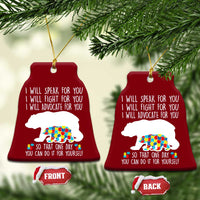 Autism Mama Bear Ceramic Ornament I Will Speak Fight Advocate For You - Wonder Print Shop
