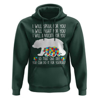 Autism Mama Bear Hoodie I Will Speak Fight Advocate For You
