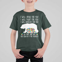 Autism Mama Bear T Shirt For Kid I Will Speak Fight Advocate For You