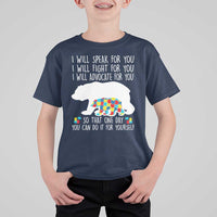 Autism Mama Bear T Shirt For Kid I Will Speak Fight Advocate For You