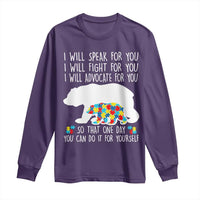Autism Mama Bear Long Sleeve Shirt I Will Speak Fight Advocate For You