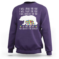 Autism Mama Bear Sweatshirt I Will Speak Fight Advocate For You