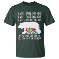 Autism Mama Bear T Shirt I Will Speak Fight Advocate For You
