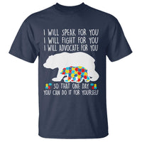 Autism Mama Bear T Shirt I Will Speak Fight Advocate For You