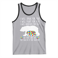 Autism Mama Bear Tank Top I Will Speak Fight Advocate For You