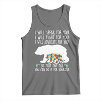 Autism Mama Bear Tank Top I Will Speak Fight Advocate For You
