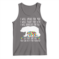 Autism Mama Bear Tank Top I Will Speak Fight Advocate For You