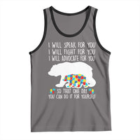Autism Mama Bear Tank Top I Will Speak Fight Advocate For You