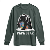 Autism Papa Bear Long Sleeve Shirt Support Autistic Matching Family Dad