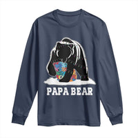Autism Papa Bear Long Sleeve Shirt Support Autistic Matching Family Dad