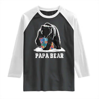 Autism Papa Bear Raglan Shirt Support Autistic Matching Family Dad